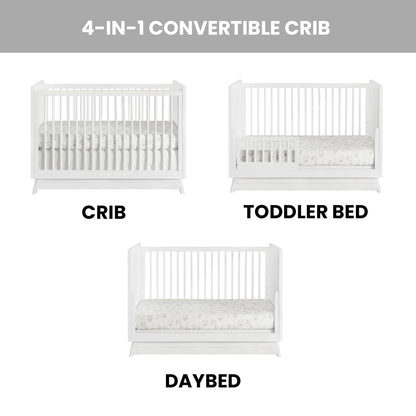 Oxford Baby Dawson Modern 3-in-1 Convertible Island Baby Crib, White, Green Guard Gold Certified