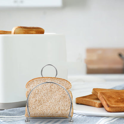 HEMOTON 3 Slice Stainless Steel Bread Toast Rack Air Fryer Toast Serving Holder Burger Toast Storage Stand Toast Holder Stand Table Serving