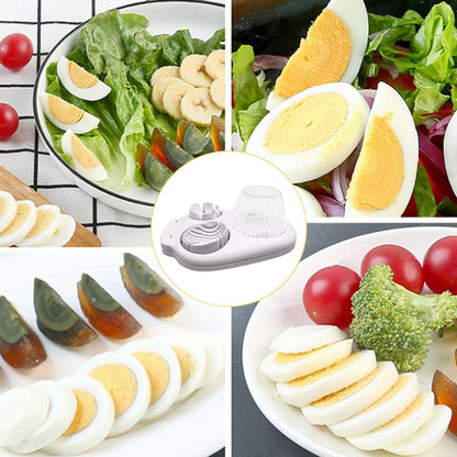 3 in 1 Boiled Egg Slicer, Manual Egg Slicer for Hard Boiled Eggs, 3 Slice Modes Chopper Cutter Stainless Steel Dicer, Kitchen Gadget for Butter Strawberry Tomato, Labor Saving