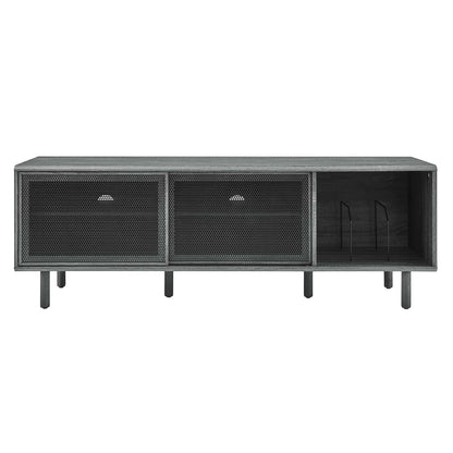 Modway Kurtis TV and Vinyl Record Stand, Charcoal