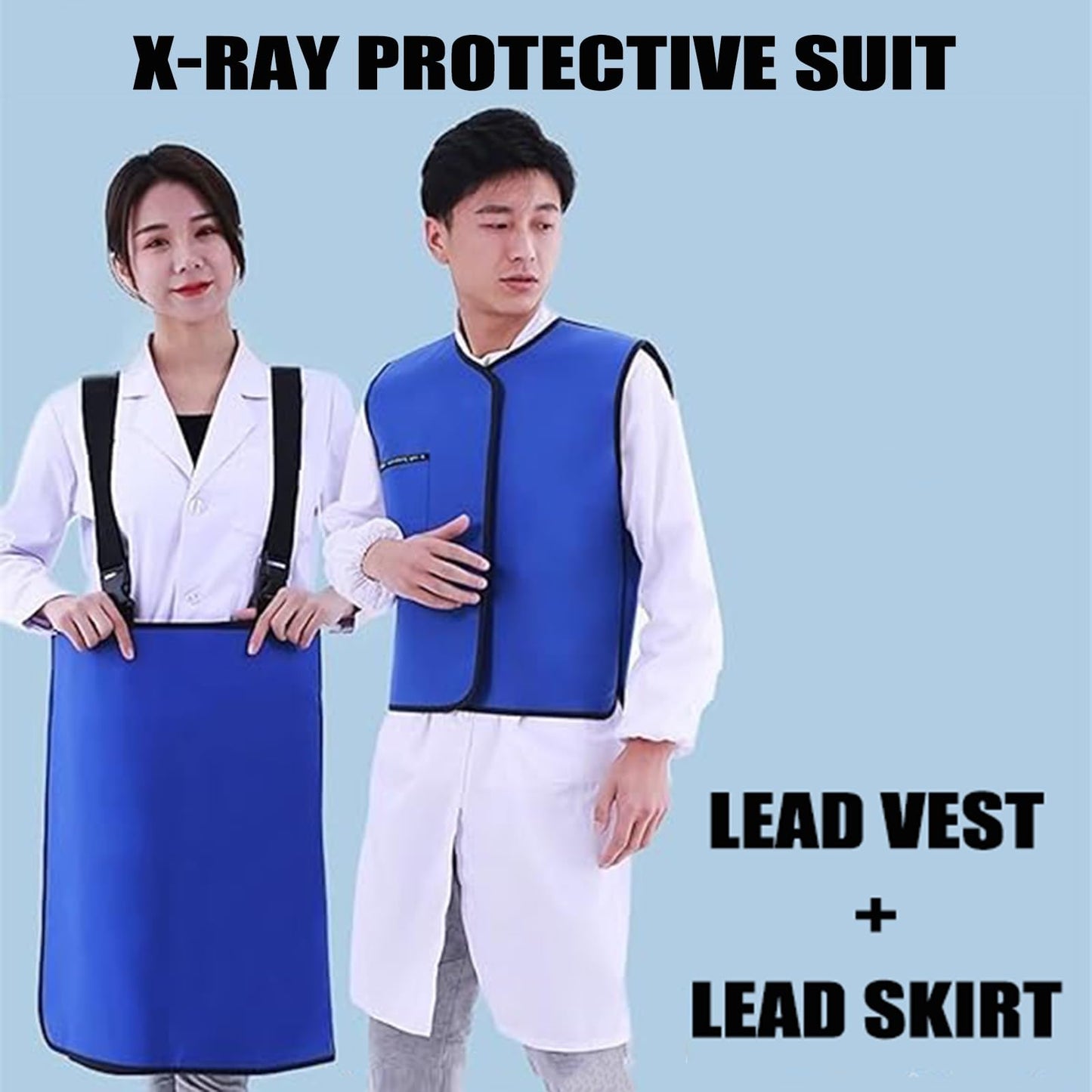 Pink X-ray Protective Lead Skirt Vest Suit, 0.35mmpb Lightweight Soft Radiation Shielding Adjustable Lead Apron(Large)