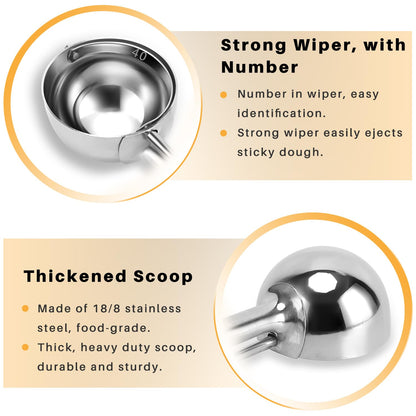 Fayomir Cookie Scoop Set - Small/1 Tbsp, Medium/2 Tbsp, Large/3 Tbsp - Cookie Dough Scoop, Cookie Scoops for Baking Set of 3, Heavy-Duty 18/8 Stainless Steel Melon Baller Scoop Ice Cream Scoop