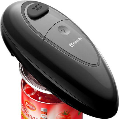 Electric Can Opener, One-Touch Automatic Hands Free Can Opener with Smooth Edge, Battery Operated, Safe & Easy for Seniors with Arthritis, Kitchen, Left-Handed & Weak Hands (Black)