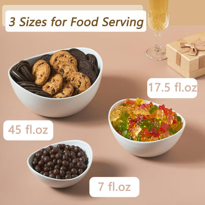 LYEOBOH 3 Tier Serving Bowls Set Tiered Serving Stand, Porcelain Oval Bowls with Collapsible Metal Stand for Entertaining, Party, Dessert Display, Candy, Chip and Dip (Gold)-45oz / 17.5oz / 7oz