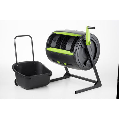 Maykoosh Compost Tumbler Two Stage - Garden Composter with Cart - UV Protected & Zinc Frame