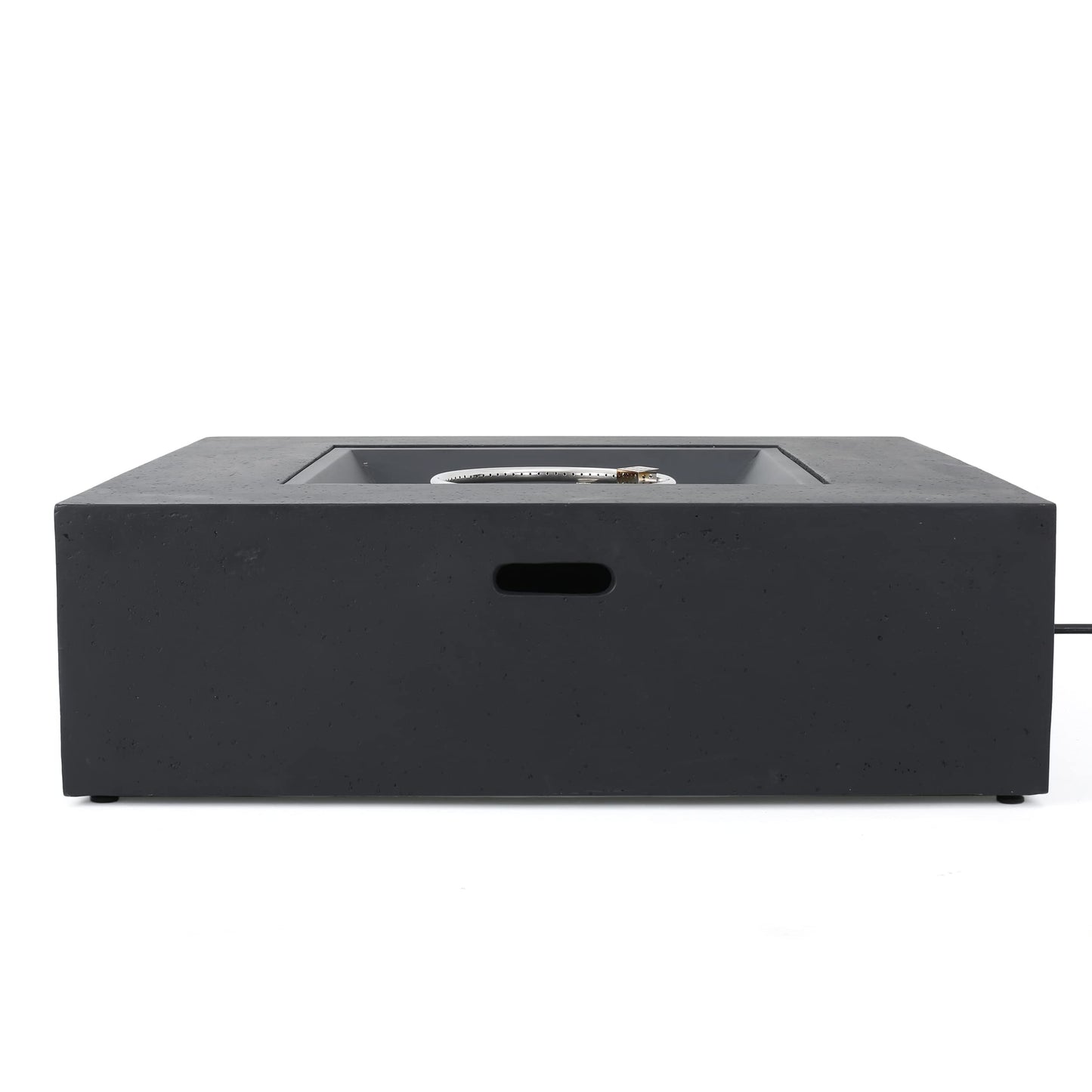 Christopher Knight Home Aidan Outdoor 50,000 BTU Square Fire Pit (No Tank Holder) - Lightweight Concrete - Dark Gray