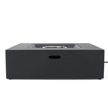Christopher Knight Home Aidan Outdoor 50,000 BTU Square Fire Pit (No Tank Holder) - Lightweight Concrete - Dark Gray