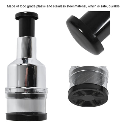 Manual Food Chopper Stainless Steel Vegetable Cutter for Onions Garlic Nuts Salads Hand Operated Kitchen Prep Tool