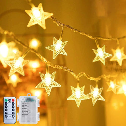 17 50 8 Brightown Star String Lights Battery Operated - ft LED Star Fairy String Lights with Remote and Timer, Modes