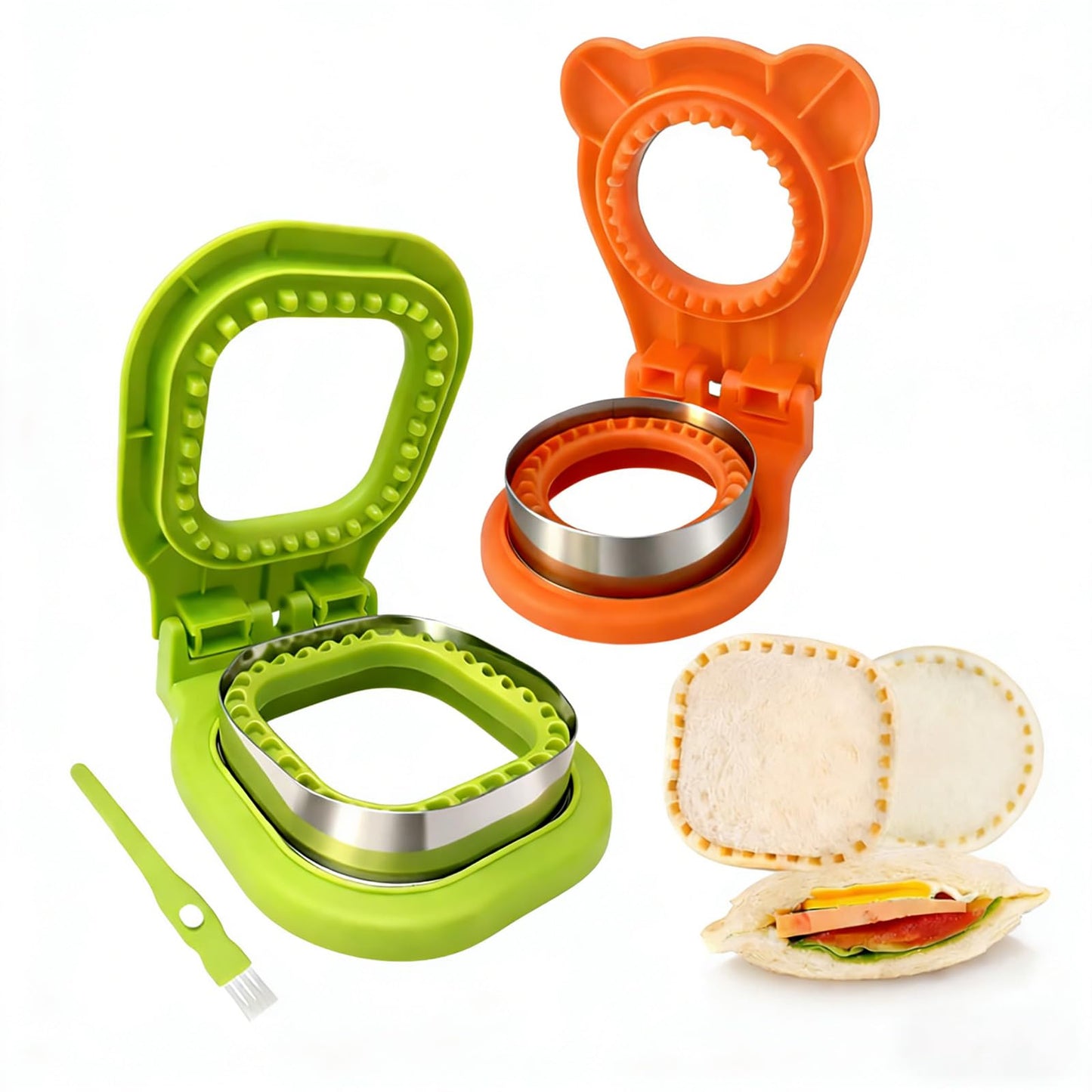YVREOLP Uncrustable Sandwich Cutter,2 Pack Sandwich Cutters for Kids Lunch,Square and Circle Uncrustable Cutter,Lunchable Cutter Suitable for Children