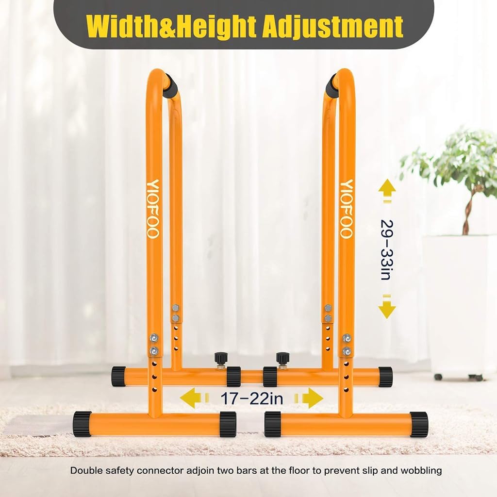 GGZONE Dip Stands Bar Adjustable Parallel Bars Dip Station, Capacity Perfect for Home and Garage Gym Exercise Equipment Gymnastics (Color : Gray)