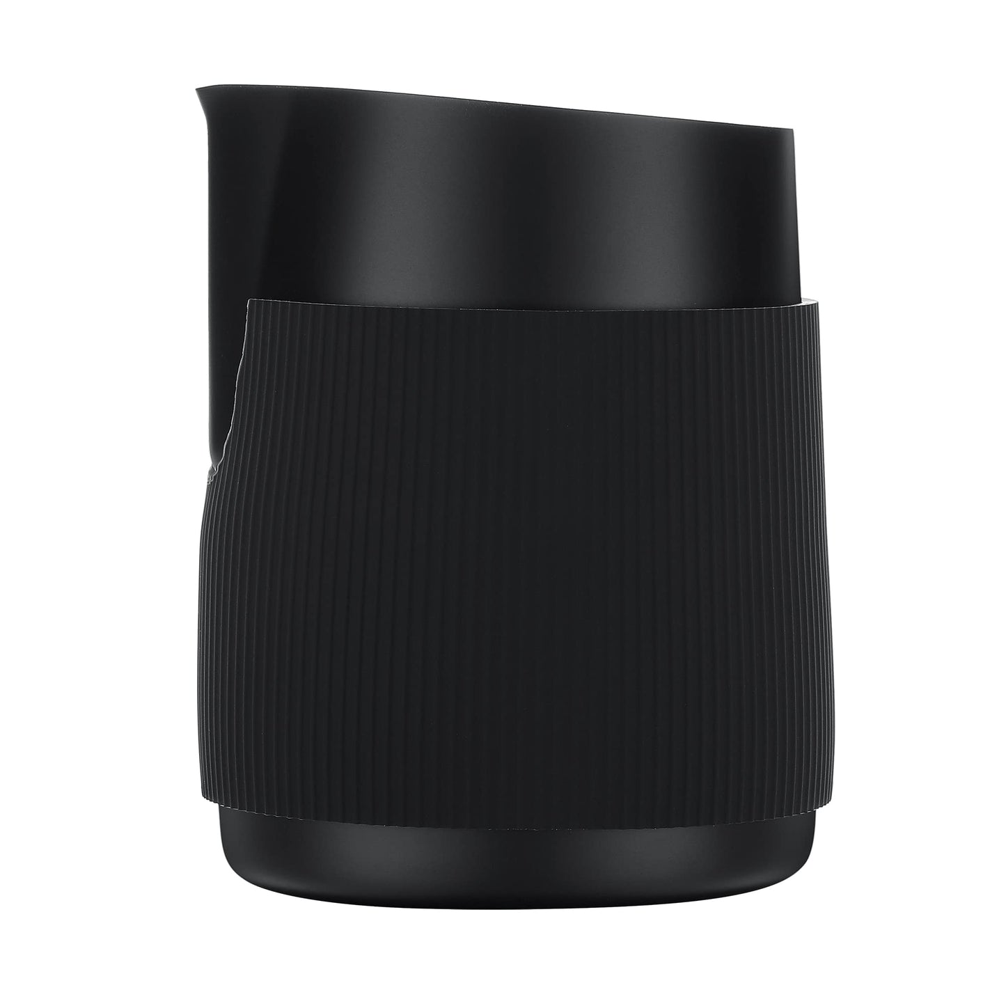 Normcore Handleless Milk Pitcher - Espresso Steaming Pitcher with Round Spout - 18/8 Stainless Steel Milk Frothing Jug, Black Non-Stick - Coffee Latte Frothing Pitcher - 20.3 oz (600 ml)