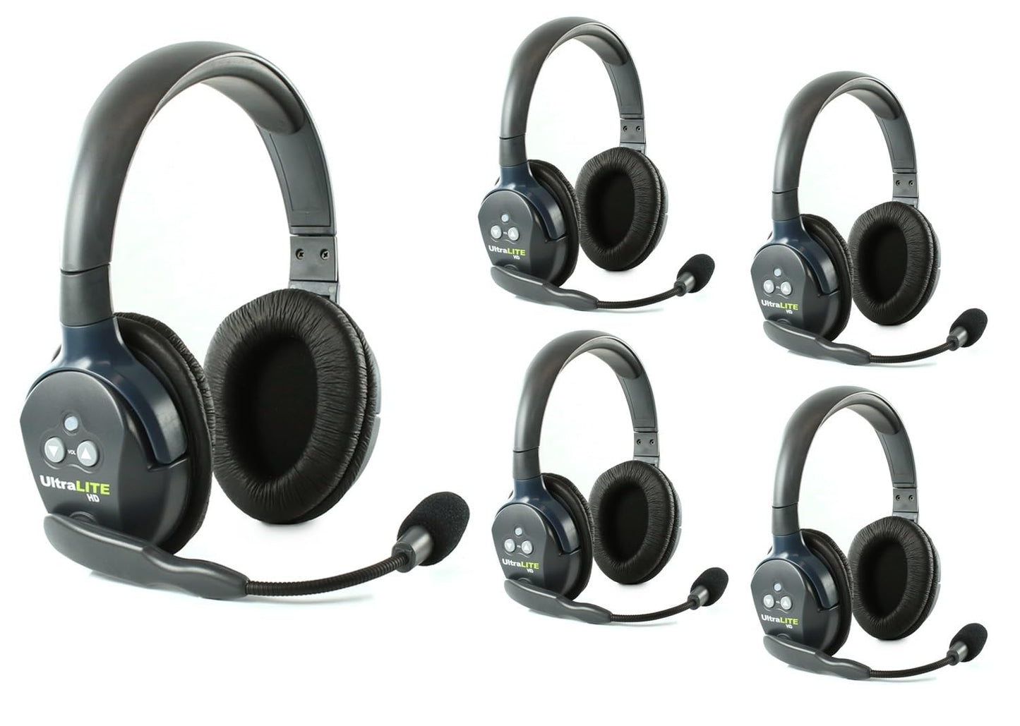 Eartec UL4S Ultralite Full Duplex Wireless Headset Communication for 4 Users - 4 Single Ear Headsets with SolidSignal Cleaning Wipes Bundle