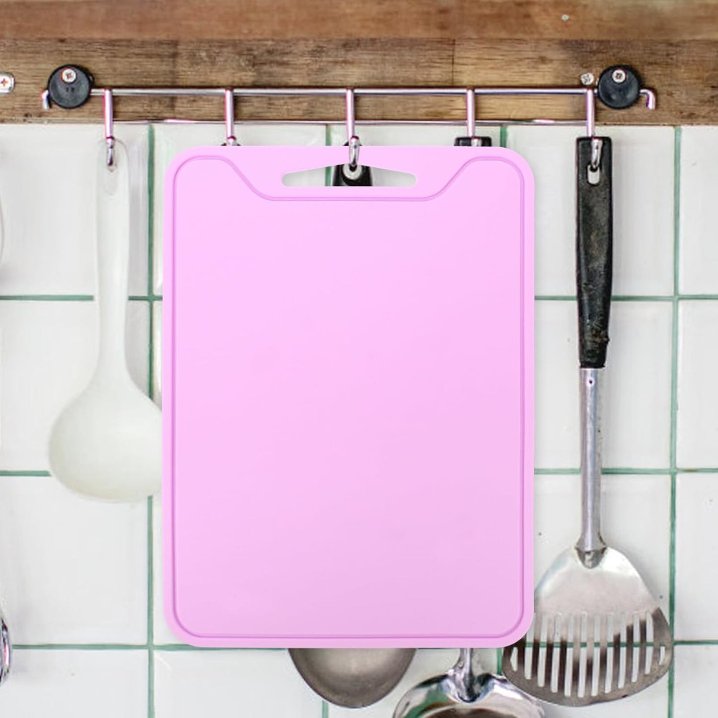 PRETYZOOM Flexible Cutting Board: 12x9 Inch Silicone Chopping Board, Non-Slip Mats for Meat, Vegetables, Fruits