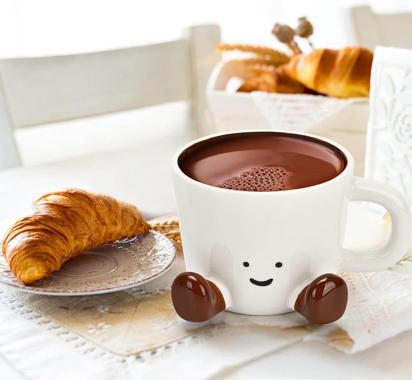Skiennix Cute Funny Coffee Mug - Unique 12.8oz Ceramic Tea Cup for Women | Perfect Office Gift (Chocolate)