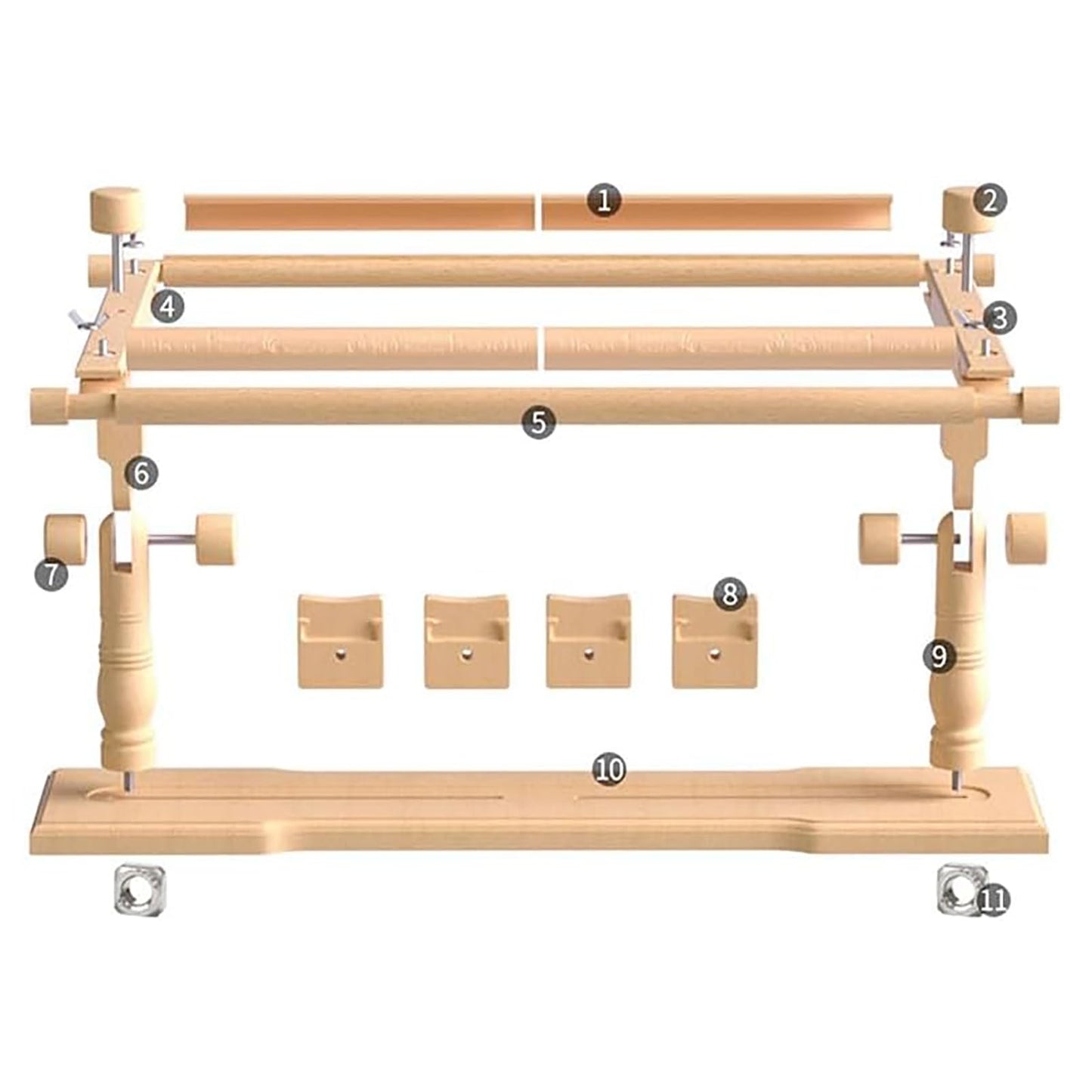 Adjustable Cross Stitch Frame - Scroll Frame with 220° Vertical Rotation, Sturdy Thick Material for Embroidery and Craft Sewing Projects