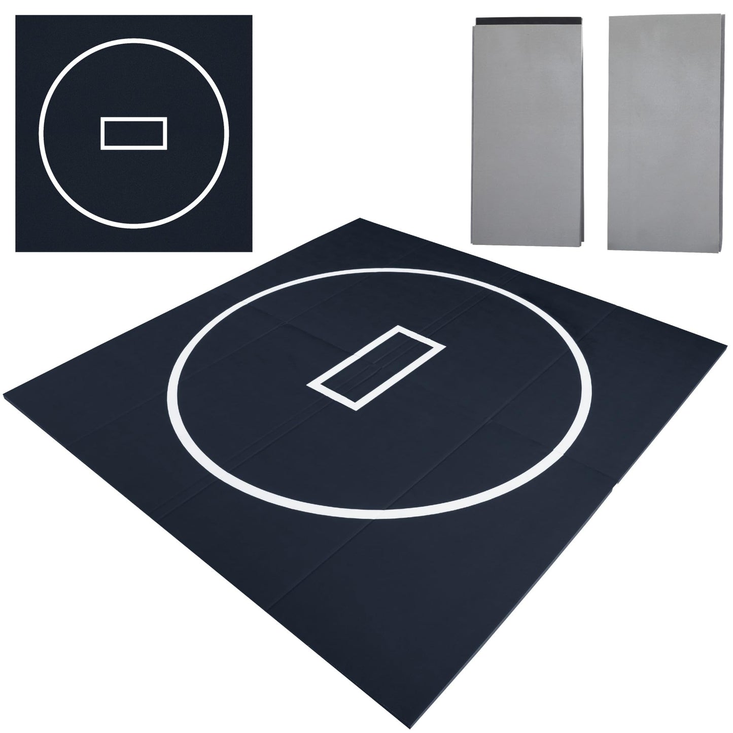 HESMAX 10' x 10' / 10' x 6.5' Foldable Wrestling Mat, Durable Home Training Mat for BJJ, Jiu Jitsu, Grappling, MMA, Judo, Boxing & Taekwondo, Antislip Odor Control Foam Mat 1p6