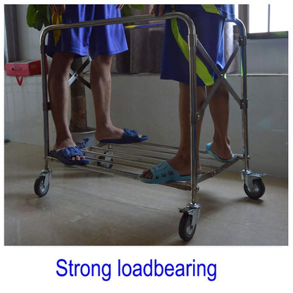 Movable Hand Trucks Storage Kitchen Movable Trolleys Folding Lobby Linen Cart with Universal Brake Wheel Hotel Laundry Sorter Rolling Cart Movable Cover