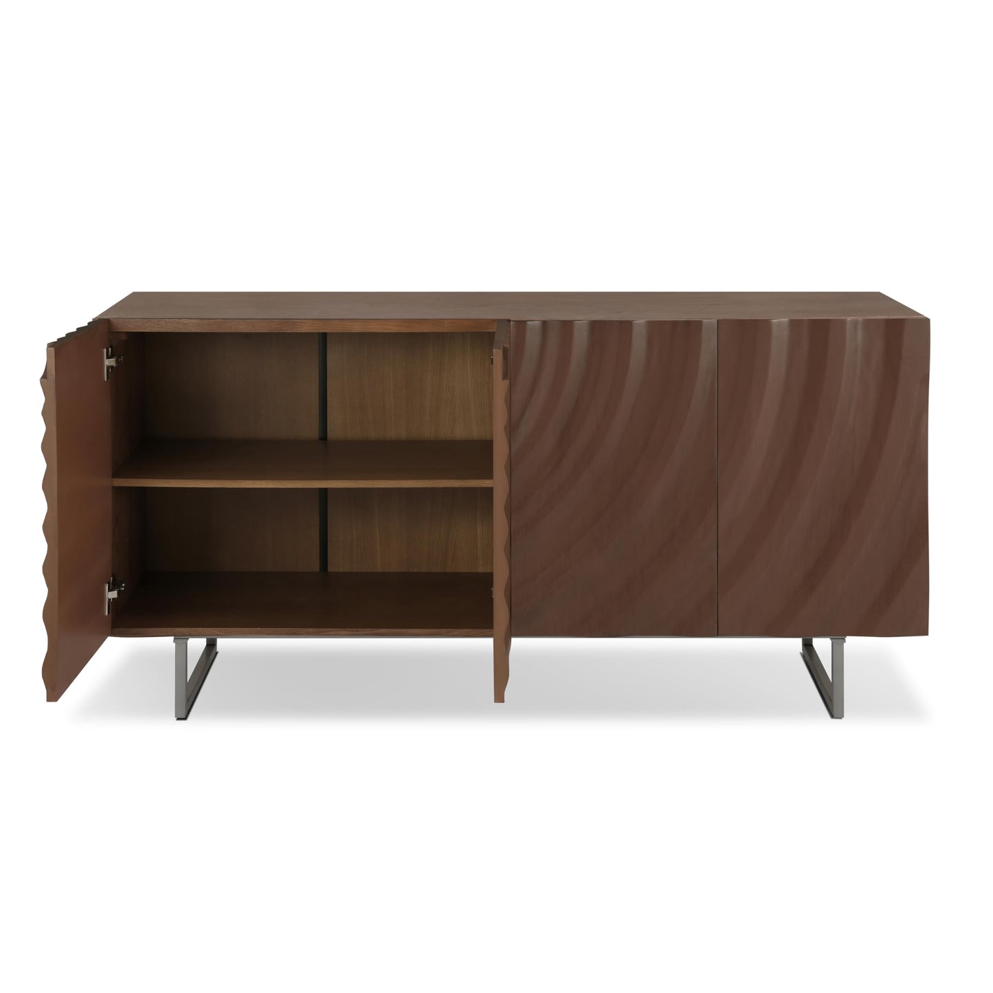 Christopher Knight Home Payton Modern Minimalist Wooden Storage Sideboard, Living Room Cupboard with Shelves, Dining Room/Kitchen Buffet Cabinet, Entryway Display Table, Home Office Credenza, Brown