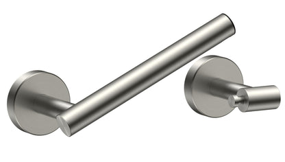 FORIOUS Toilet Paper Holder Wall Mount, Stainless Steel Rustproof Double Post Pivoting Tissue Roll Holder for Bathroom, Commercial Toilet Paper Dispenser (Brushed Nickel, Classic)