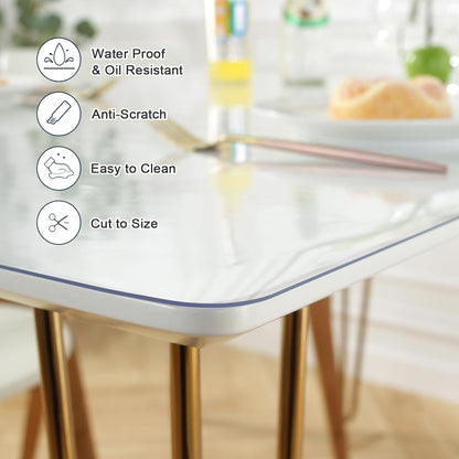 16 28 Inch, 1.5mm LovePads Clear Desk Mat x Thick Clear Table Protector, Waterproof Plastic Table Cover Protector, PVC