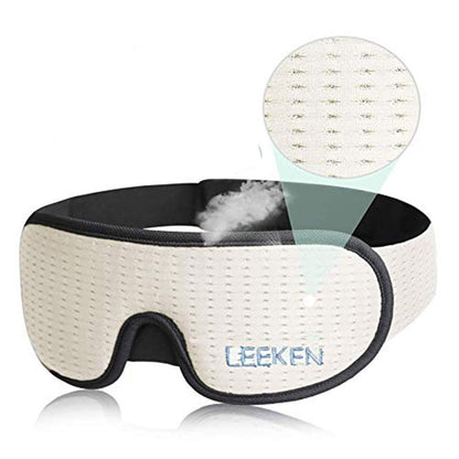 LEEKEN 3D Sleeping Eye Mask - 100% Lights Blockout Sleep Mask for Men Women, Cool Sports Fabric Eye Cover for Travel/Nap/Night Sleeping,Comfortable and Breathable… (mesh-Grey)