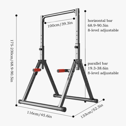 Foldable Power Tower Multifunction Pull Up Bar Dip Station Adjustable Workout Chin Up Bar Strength Training Equipment For Home Gym 1100lbs Support