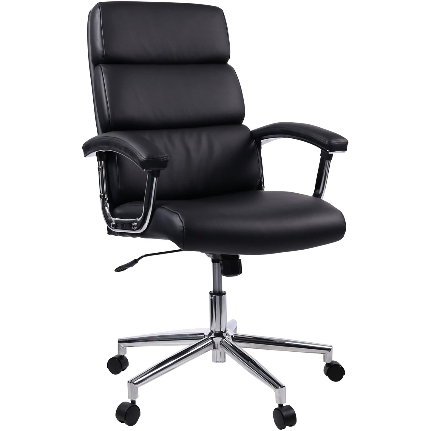 Lorell Leather High-Back Black Executive Chair