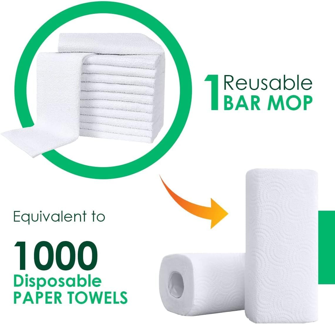 Avalon Towels Bar Towels (Pack of 60) Size 14x17 Inches – 100% Cotton, Absorbent and Reusable Cleaning Rags, Multipurpose Cleaning Towels, Terry Cloth Rags, Durable Shop Rags (White)