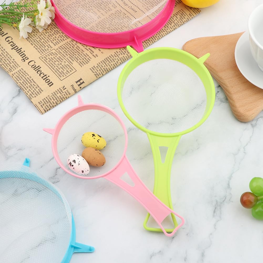 4Pcs/Set Fine Mesh Strainer Set, Kitchen Plastic Flour Colander Set, Solid-Liquid Separator Gadget with Non Slip Handles, for Yogurt Baking Kitchen Kefir Tea Juice Pasta(size:4pcs/set)