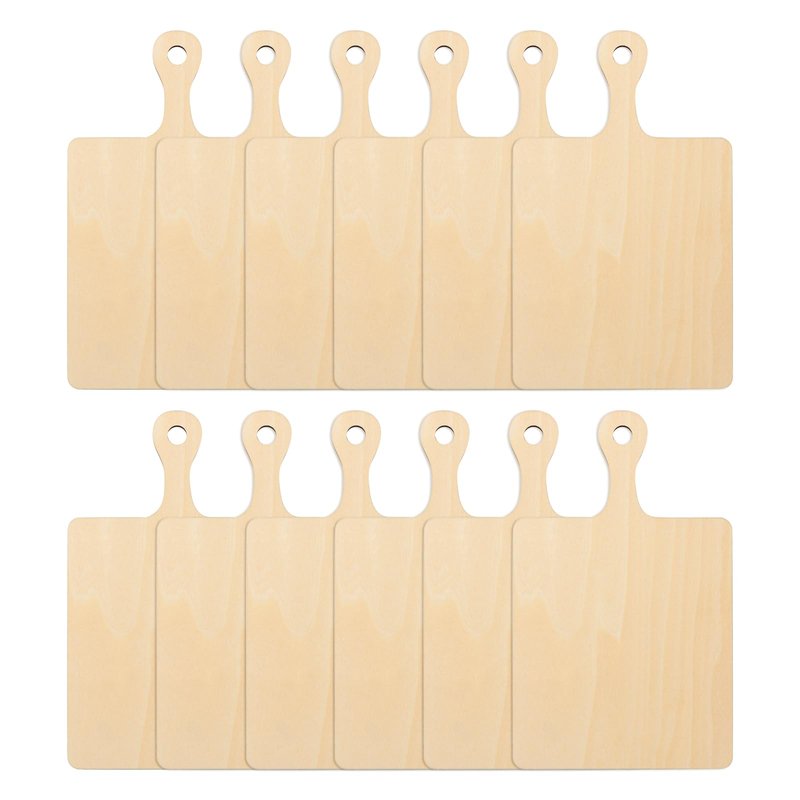 PYD Life 12 Pack Plywood Sublimation Cutting Board Blanks with Handle 9 x 5.5 Inch,Rectangle Wood Chopping Board for Sublimation DIY Craft Christmas Thanksgiving Home Kitchen Decor
