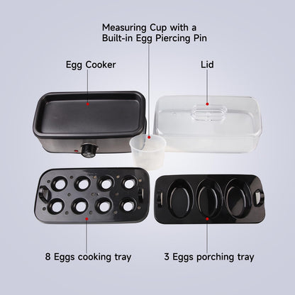 Electric Egg Cooker Rapid – 8 Egg Capacity for Hard Boiled Eggs, Soft boiled egg, Poached Eggs, Scrambled Eggs, or Omelets Maker with Auto Shut Off