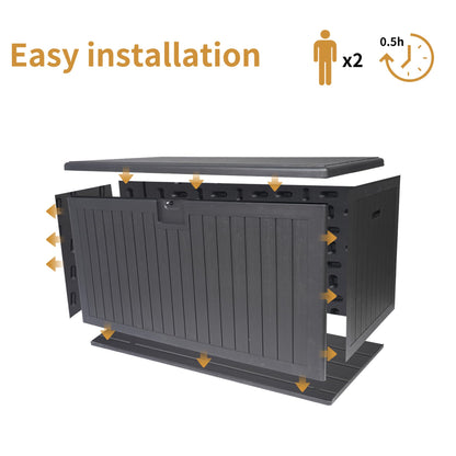 KEIKI 260 Gallon Outdoor Deck Storage Box,Large Lockable All Weather Containers for Patio Furniture Cushions,Pool Accessories,Garden Tools