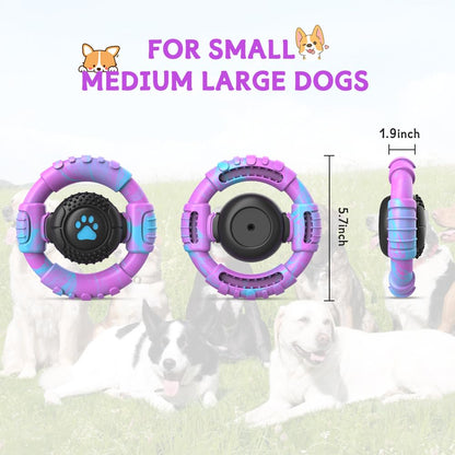 VRTOP Dog Toys for Aggressive Chewers Large Medium Small Breed Indestructible Durable Tough Squeaky Dog Chew Toys to Keep Them Busy Nylon Rubber Interactive Dog Toys