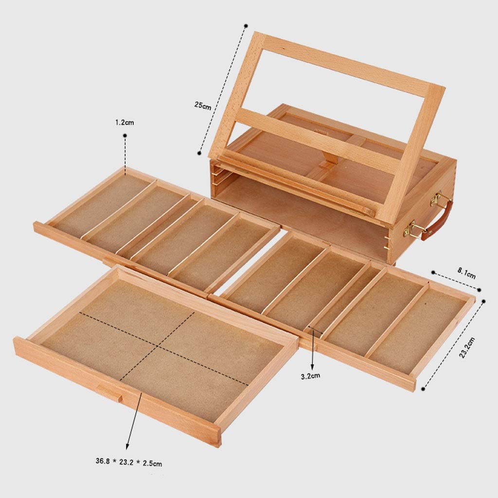 Portable Handheld Desktop Easel - Wood Painting Stand for Artists & Kids, Ideal for Studio Use, Picture Box & Poster Display, Lightweight & Easy to Carry
