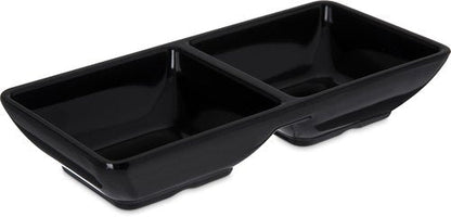 Carlisle FoodService Products 086203 Melamine Double Square Ramekin, 4 oz Capacity, 5-3/4" Length x 2-3/4" Width x 1" Height, Black (Case of 24)