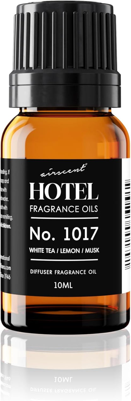 AirScent Hotel Diffuser Oil No. 1017 - White Tea Lemon Cedar Wood - Premium Fragrance for Diffusers | 10 mL Glass Bottle