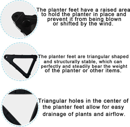 10 ZLY PCS Pot Feets for Outdoor Planter, Pot Toes,Invisible Breathable Pot Stands Toes Lifters for Indoor Outdoor