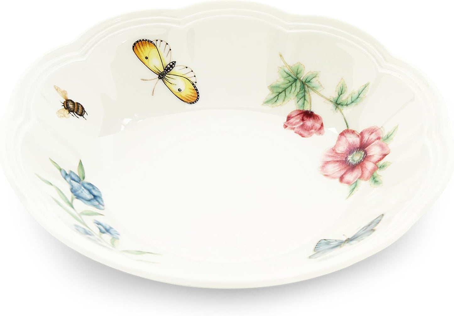 Lenox 6101836 Butterfly Meadow Fruit Bowl, White Body, 1 Count