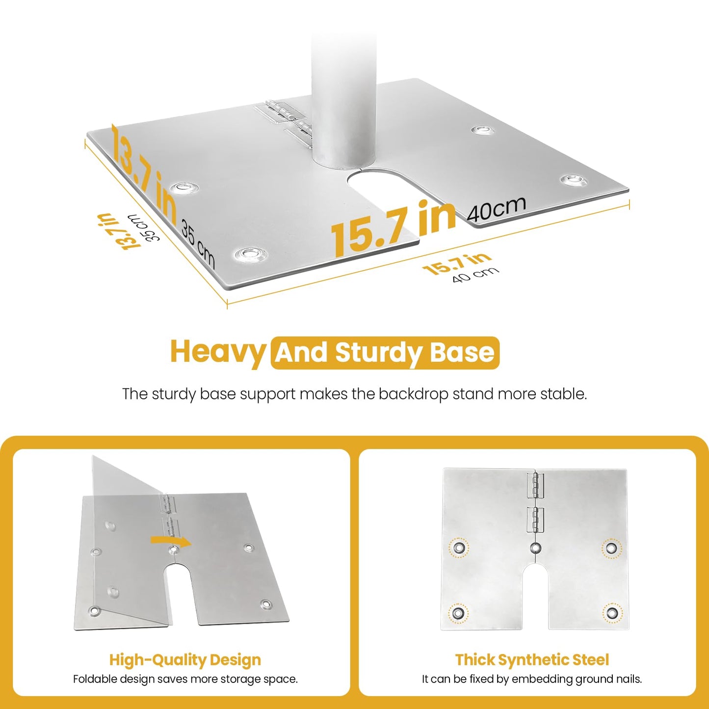 Jiang&Rong 10ft x 20ft Adjustable Backdrop Stand Kit - Heavy Duty Pipe and Drape Stand for Photo Studio, Booth, or Photography Backgrounds