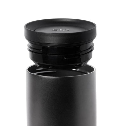 Simple Modern Travel Coffee Mug Tumbler with 360° Lid | Ceramic-Lined Insulated Stainless Steel Cold Brew Iced Coffee Cup | Gifts for Women Men Her Him | Voyager Signature | 16oz | Midnight Black