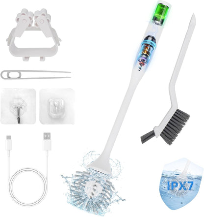 Aloevia IPX7 320RPM Electric Toilet Brush, Ultra Quiet & Powerful Scrubbing, Waterproof Self-Cleaning Brush