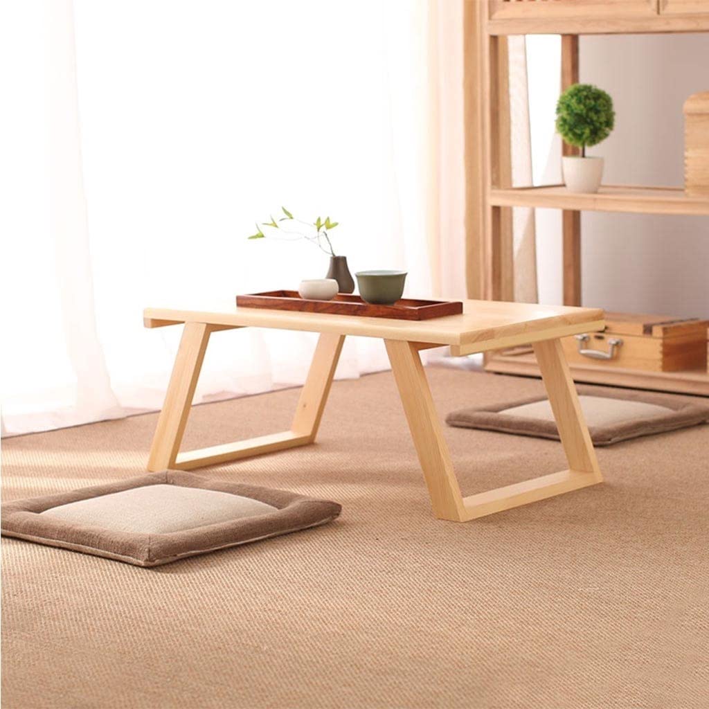 MHJKHG Wooden Small Coffee Table Floor Low Table Small Dining Table Laptop Table Children's Study Table Pine Material Simple Installation，Wood Color 70x40x30cm