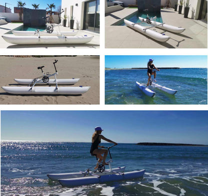 Water Bikes, Inflatable Kayak Bikeboat for Lake, Water Sports Touring Kayaks Sea Pedal Bicycle Boat for Sport Fun Fishing