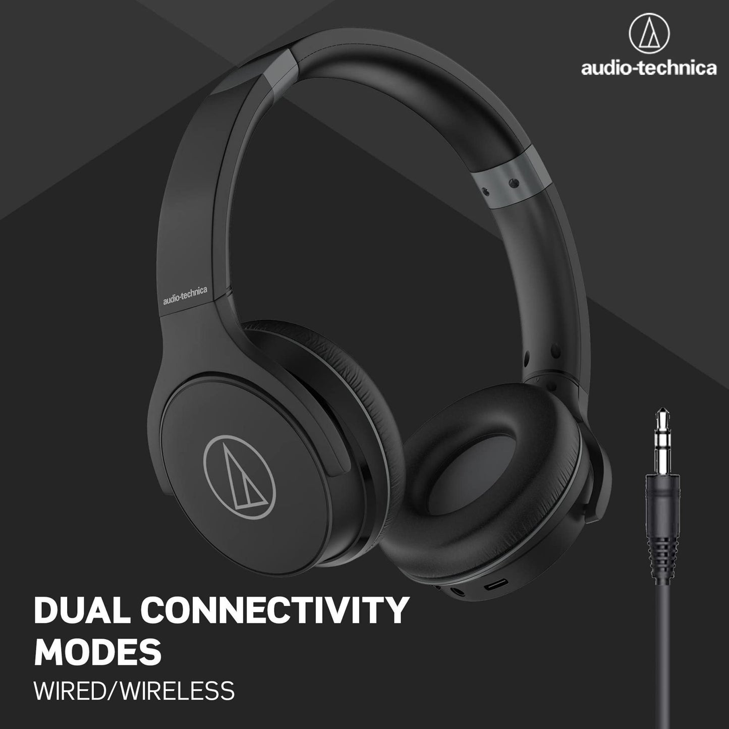 Audio-Technica ATH-S220BTBK Wireless On Ear Headphones, Black