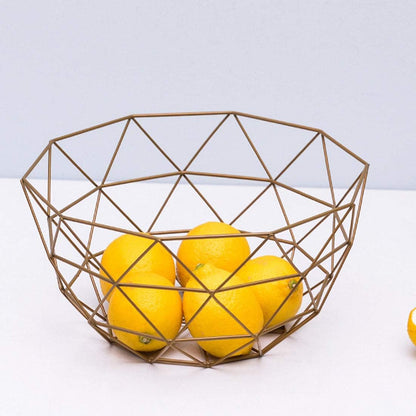 Fruit Stand Vegetables Serving Bowl Basket Holder - Metal Iron Wire for Kitchen Counter, Table Centerpiece, Large Round
