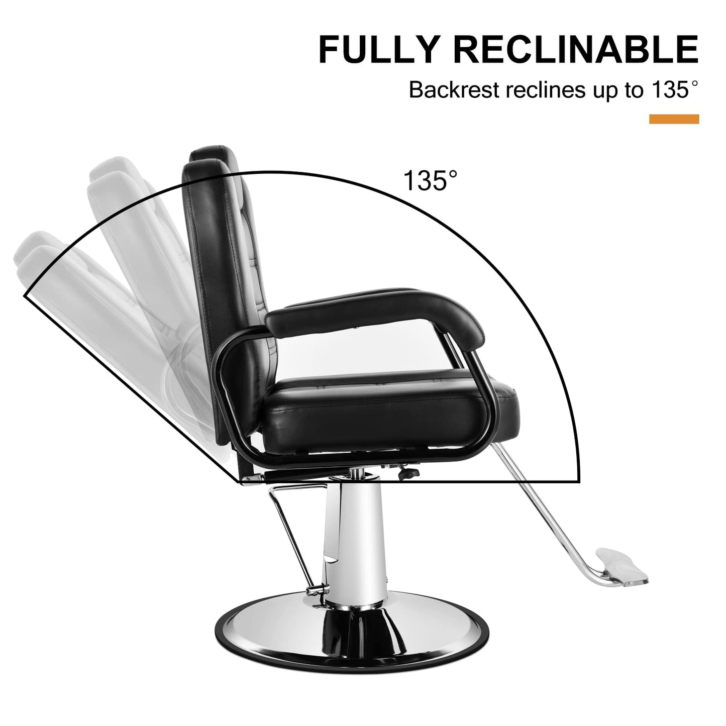 Artist hand Barbers Chairs, Heavy Duty Hydraulic Reclining Salon Chair Spa Furniture Reclining Extra Wider Seat Beauty Hair Salon Equipment(Black)