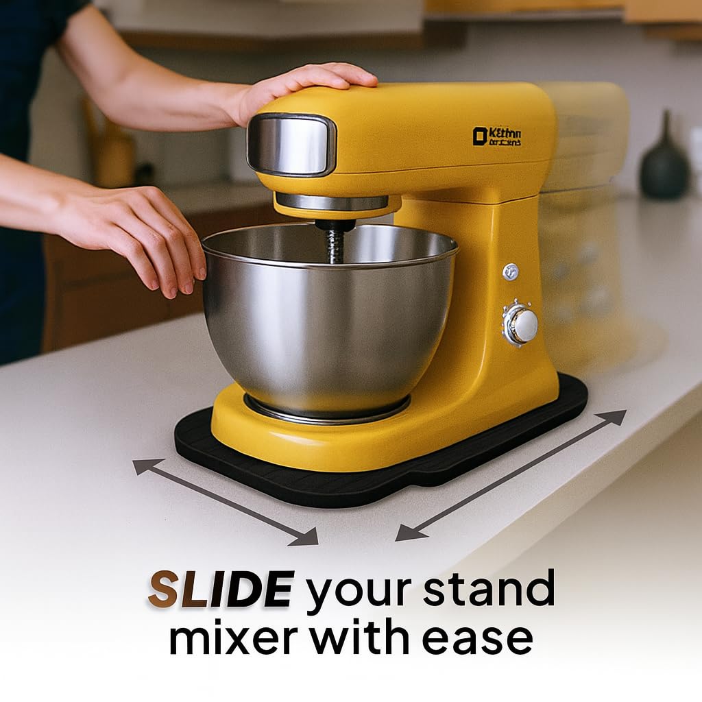 Ibyx Elegant Round Sliding Tray for Your Pressure Cooker, Air Fryer & Heavy Kitchen Appliances - Sturdy, Slides Easily from Under The Cabinet (Natural, 13”)