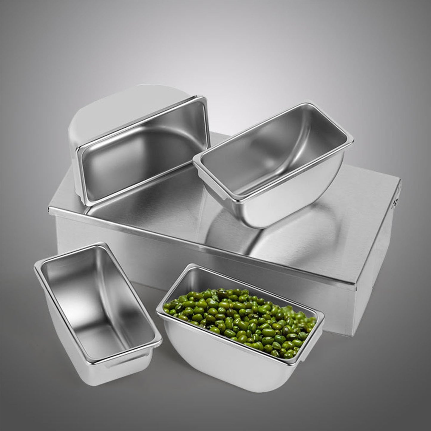 Cocoarm Stainless Steel Seasoning Box, 4 Compartment Tray, Large Capacity for Kitchen Storage
