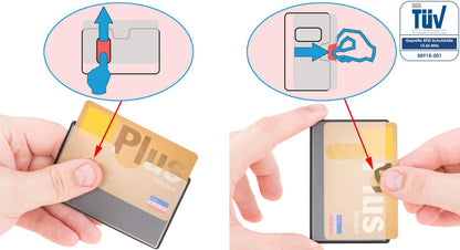 valonic set of 6 RFID blocking sleeves - insertion from the top, Credit Card Protector sleeve for wallet - Protection block for Debit Card and Metro Card